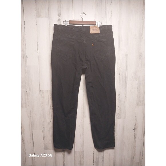 Levis 550 Jeans Men 42X32 Black Orange Tab USA 90s Relaxed Fit Tapered Leg - Picture 1 of 8